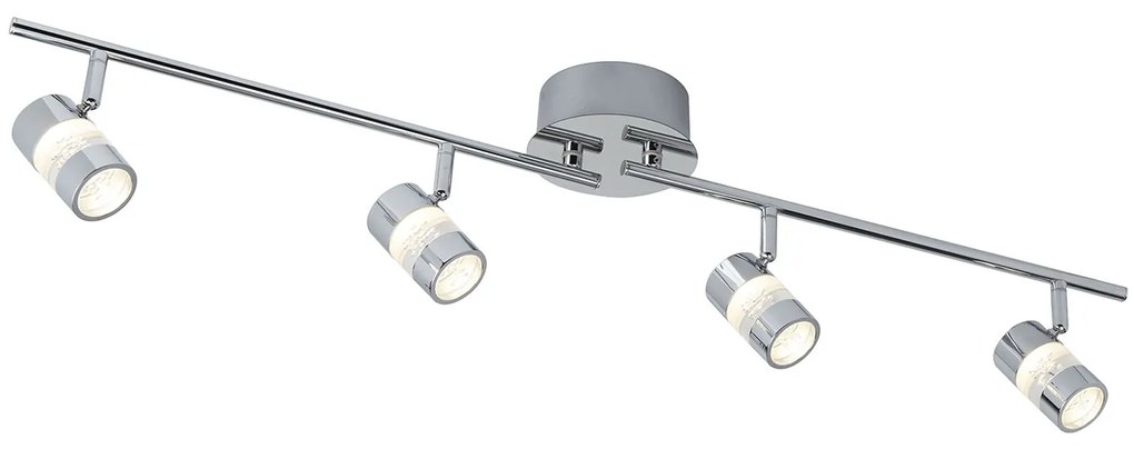 Plafoniera Contemporanea Bolle Acciaio Cromo Policarbonato Led 21,2W 3000K