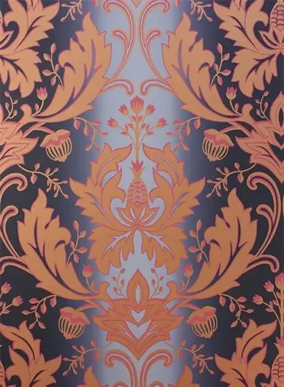 Damasttapete Viceroy von Osborne & Little - Ink/ Pink/ Gold