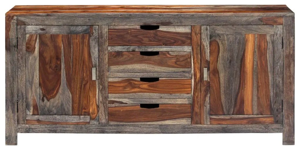 Credenza Grigia 160x40x75 cm Legno Massello di Sheesham