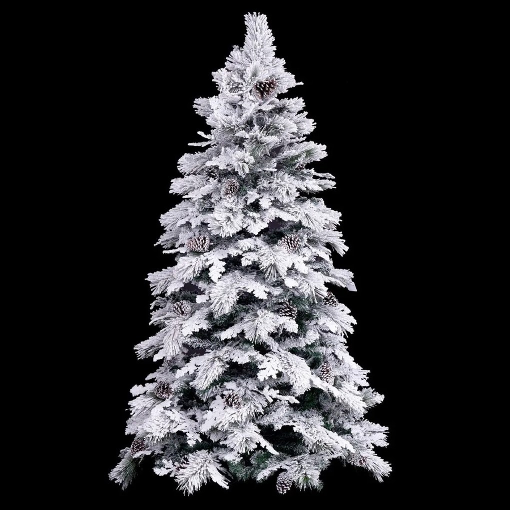 Albero di Natale Bianco Verde PVC Metallo Polietilene Nevoso 240 cm