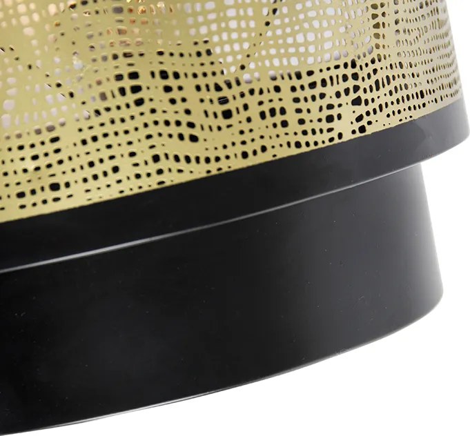 Applique da parete vintage nera con ottone 30x25 cm - Kayleigh