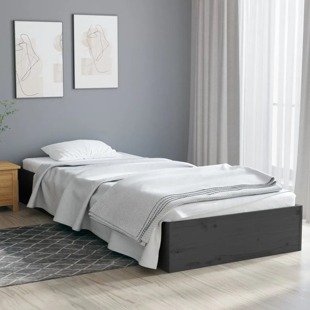 Giroletto İn Legno Massello Grigio 75x190 Cm Small Single /