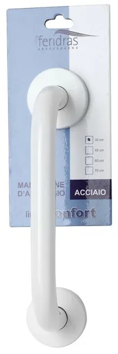 Maniglione di sicurezza bianco 30 cm per disabili in acciaio inox
