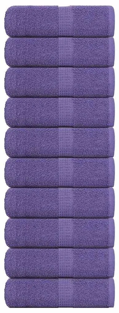 Asciugamani Per Sapone 10 Pz Viola 30x30cm 360g/m² 100% Cotone /
