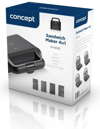 Concept SV3055 - Macchina per i panini 4in1 700W/230V nero