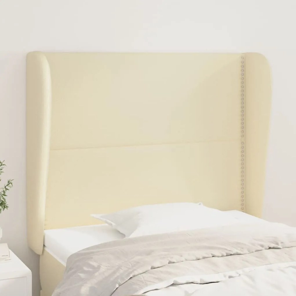 Testiera Ad Orecchio Crema 83x23x118/128 Cm İn Similpelle /
