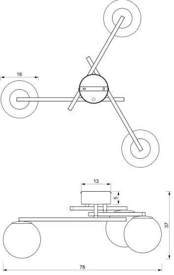 Lampadario a plafone DAGA 3xE14/60W/230V