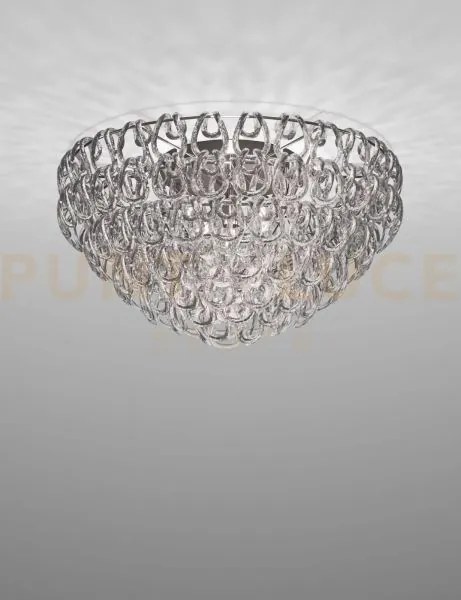 Giogali lampadadario a soffitto 80 cristallo trasparente e cromo lu...