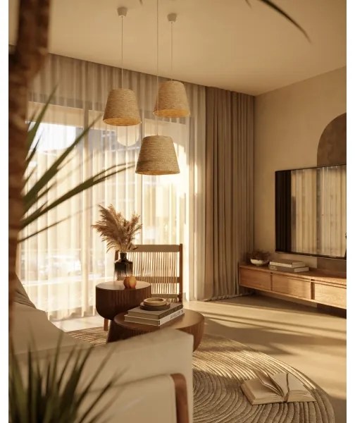 MAXLIGHT P0582 - Lampadario a sospensione con filo POT 1xE27/15W/230V diametro 30 cm beige