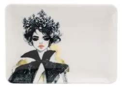 Set da tavola 4 pezzi nero/bianco/porcellana