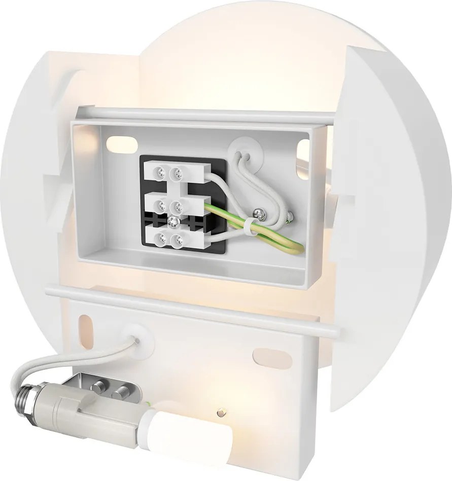 Applique Rotonda da Parete G9 DISCO in Gesso Pitturabile