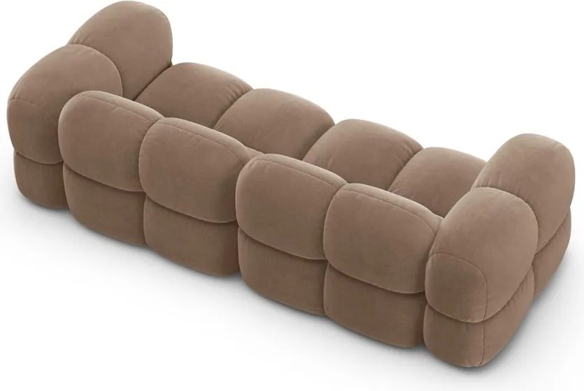 Divano marrone con rivestimento in velluto 250 cm Loretto – Cosmopolitan Design