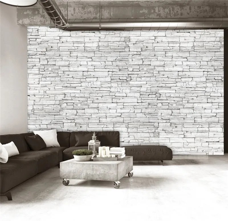 Fotomurale  White Brick  Colore Bianco, Dimensioni e Misure 150x105