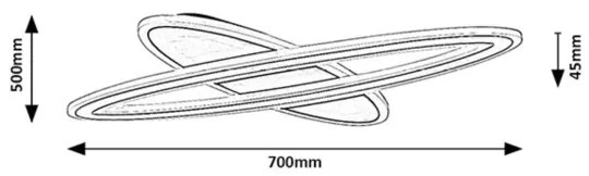 Rabalux 71313-LED Plafoniera dimmerabile TANELI 70W/230V 3000/4000/6000K nero+telecomando