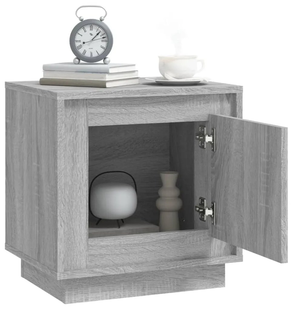 Comodini 2 pz Grigio Sonoma 44x35x45 cm in Legno Multistrato