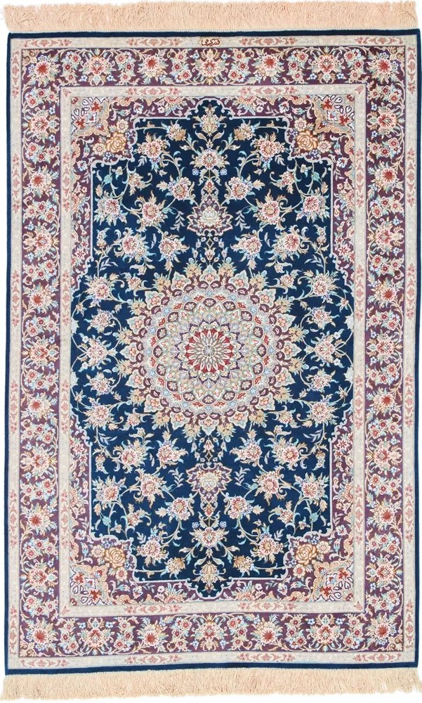 Ghom Tappeto persiano 100 x 150 Grigio (Iran) Annodato A Mano