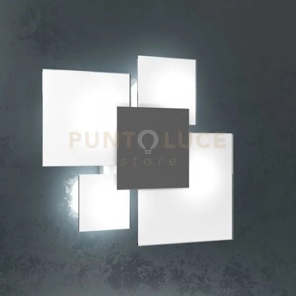 Upgrade 45 applique plafoniera 4 luci attacco e27 in vetro e metall...