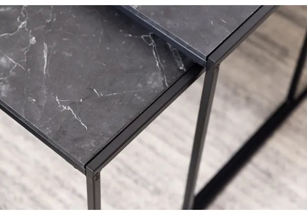 Set di tavolini da caffè ALMA 3 pz antracite