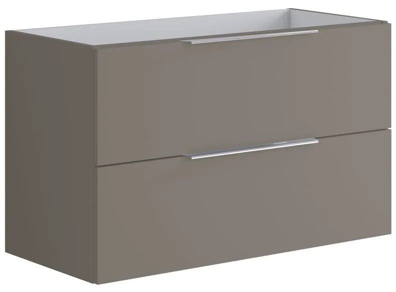 Base per mobile bagno Brera 2 cassetti P 45.5 x L 99.5 x H 60 cm laccato opaco grigio londra