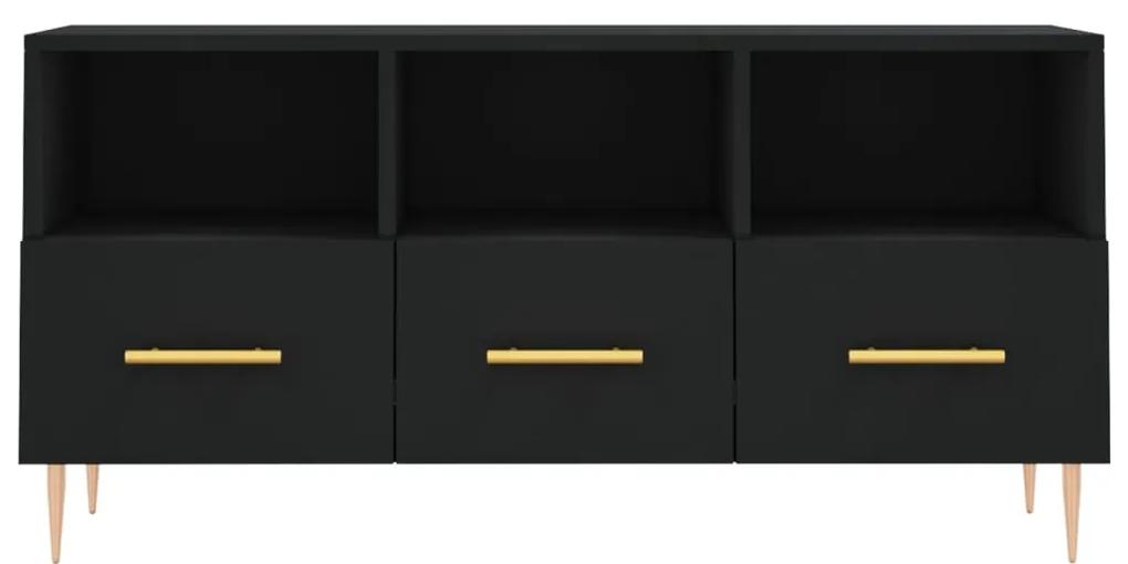 Mobile porta tv nero 102x36x50 cm in legno multistrato