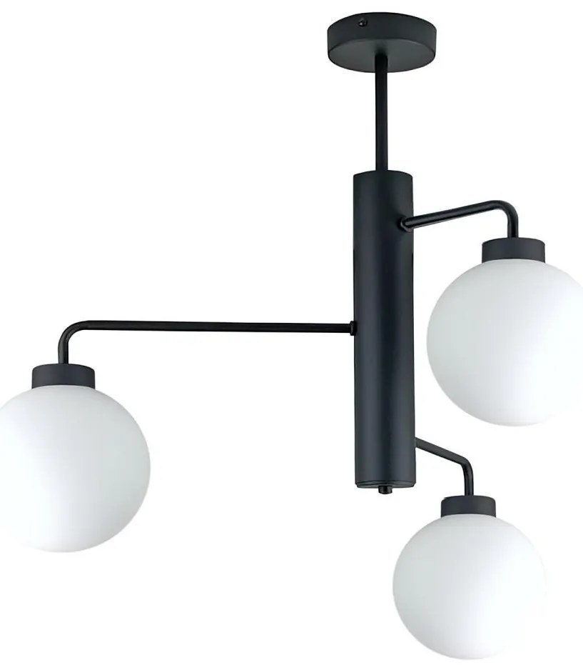 Lampadario a sospensione con supporto rigido FLEX 3xE27/60W/230V nero/bianco