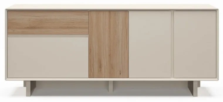 Cassettiera beige/di colore naturale con effetto rovere 180x76x45 cm Carpi – Marckeric