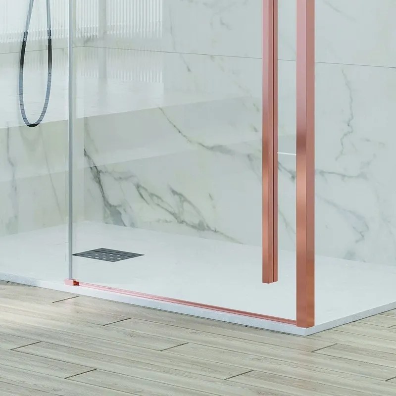Kamalu - Box doccia 70x150 telaio oro rosa vetro 8mm | KSA5000RG