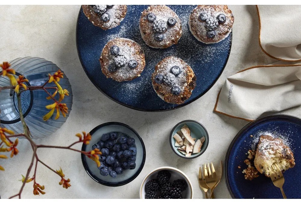 Piatto da dolce nero/blu in gres ø 21 cm Gastro Dark Blue/Black – Bitz