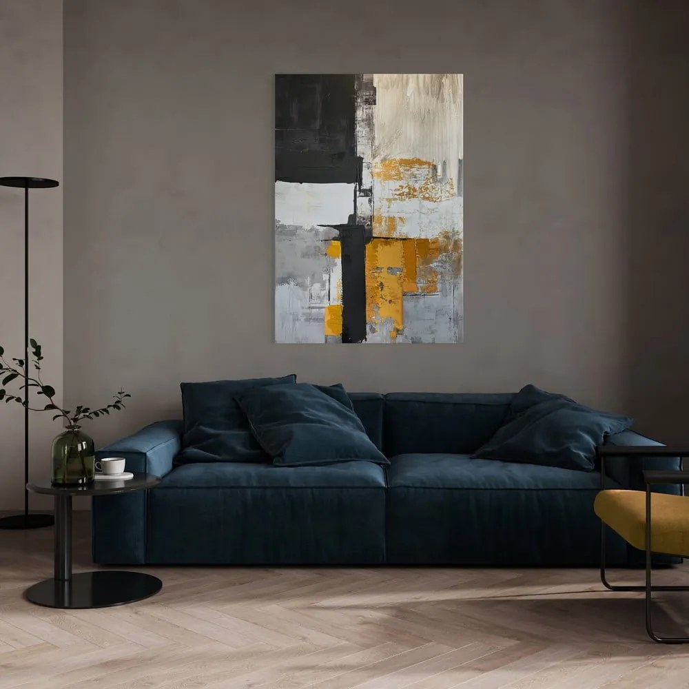 Quadro con elementi dipinti a mano 70x100 cm Jade – Styler