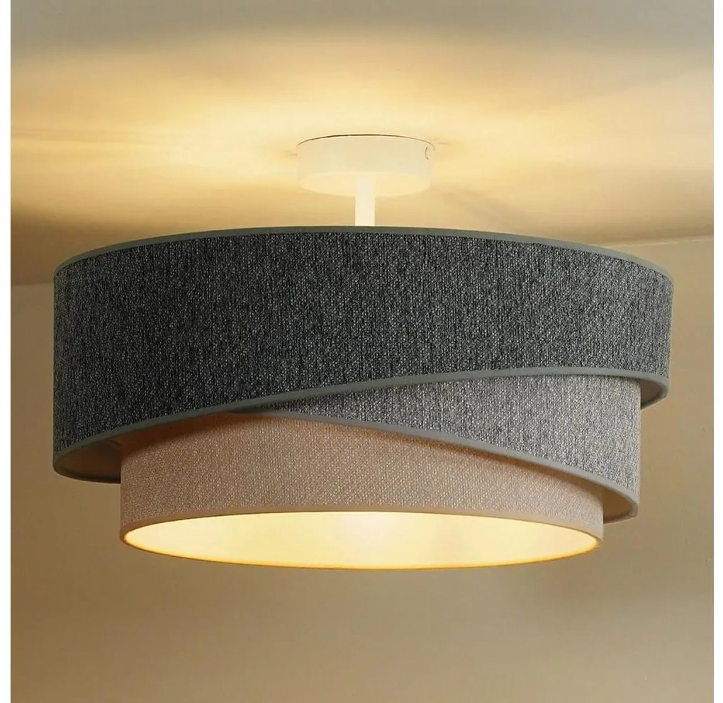 Duolla-Lampadario a plafone KOBO ECO REC. 1xE27/15W/230V d.45 cm verde/grigio/color crema