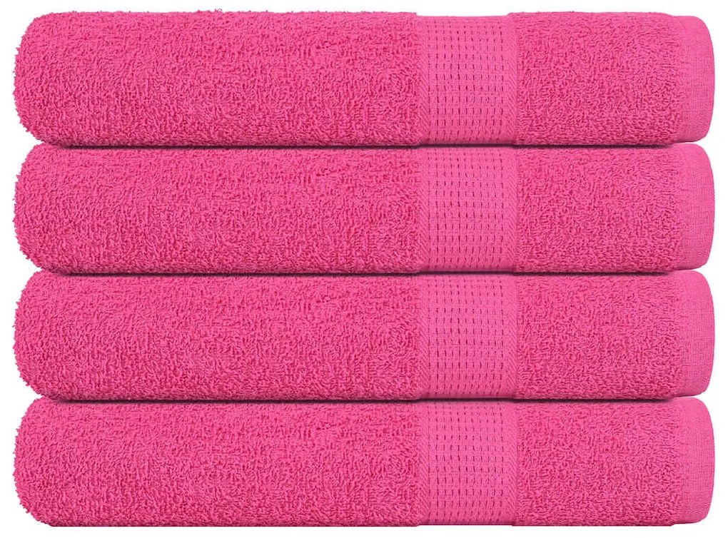 Asciugamani 4 Pz Rosa 100x200 Cm 360 G/m² 100% Cotone /