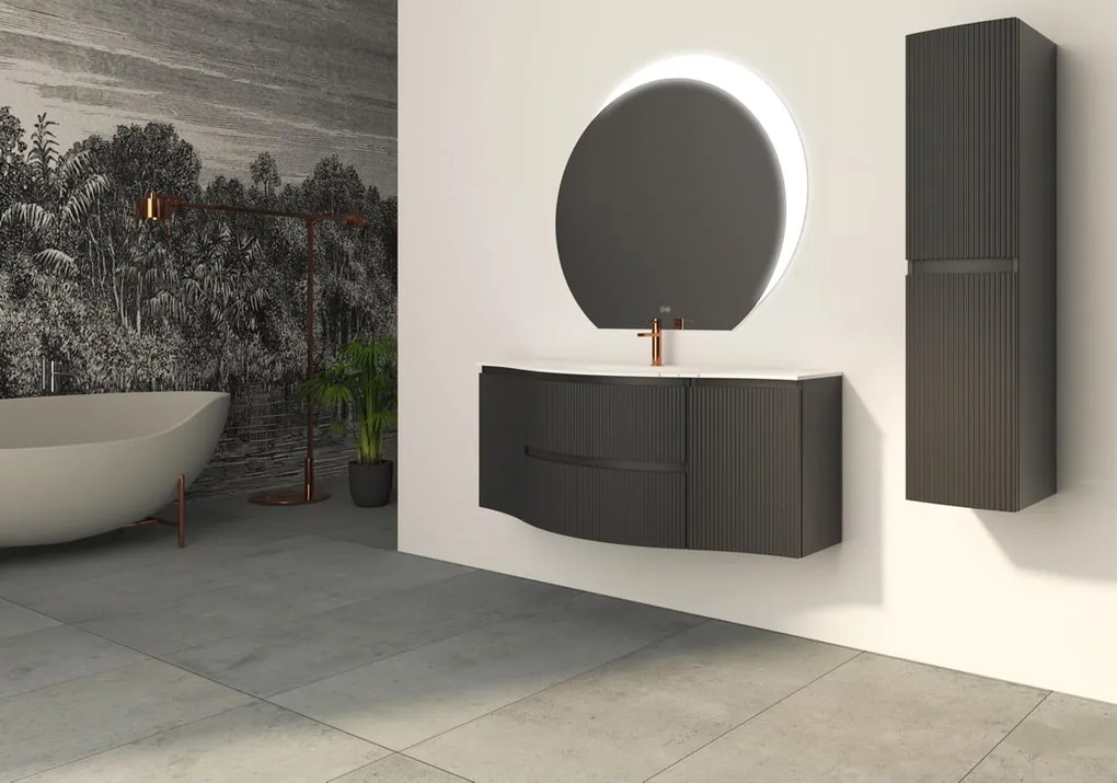 Armadietto bagno a terra Vague BADEN HAUS 1 anta P 41 x L 34 x H 55 cm grafite
