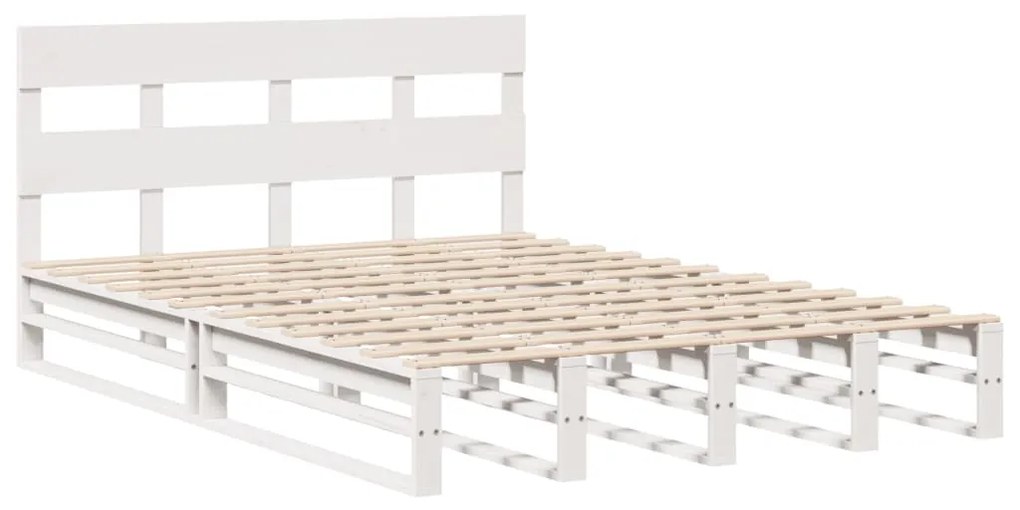 Letto senza materasso bianco 120x200 cm legno massello di pino