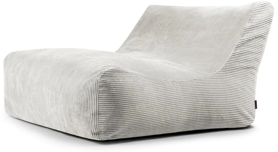 Puof a sacco color crema con rivestimento in velluto a coste Sofa Lounge – SLOWDOWN
