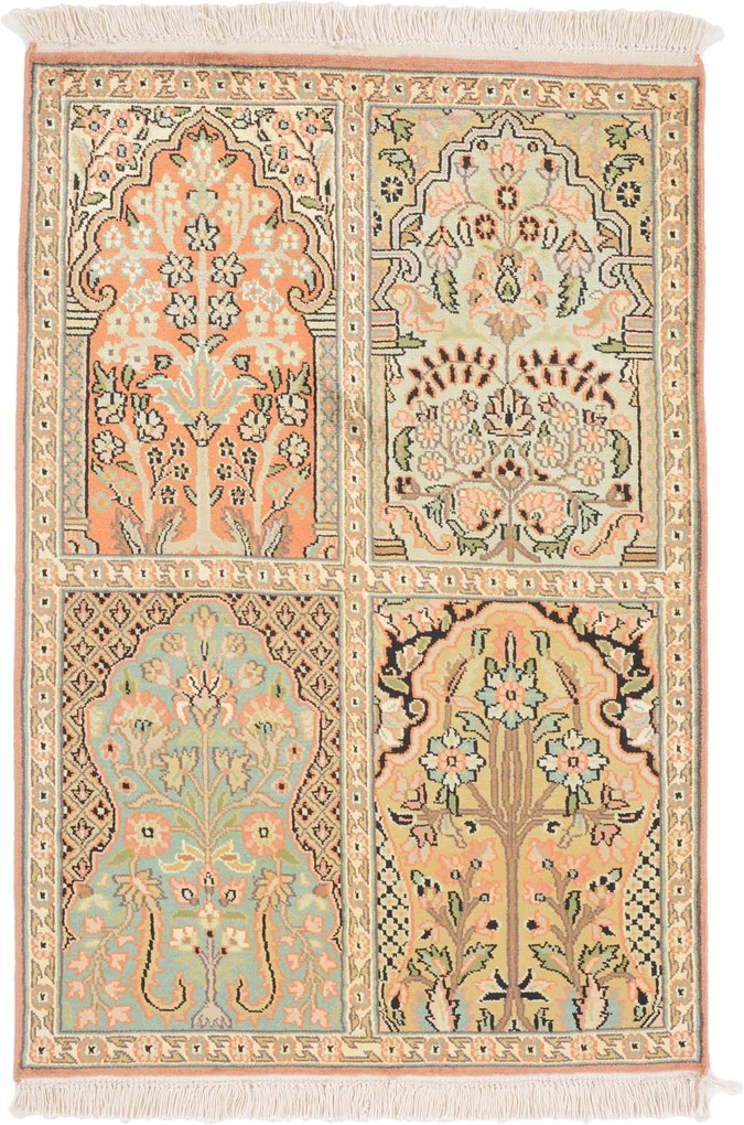 Cashmere Silk Tappeto 70 x 100 (Indian) Annodato A Mano