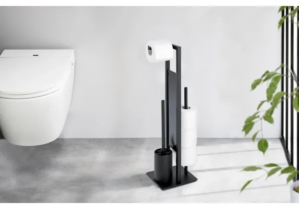 WENKO 23708100 - Scopino WC RIVALTA 18x70 cm nero