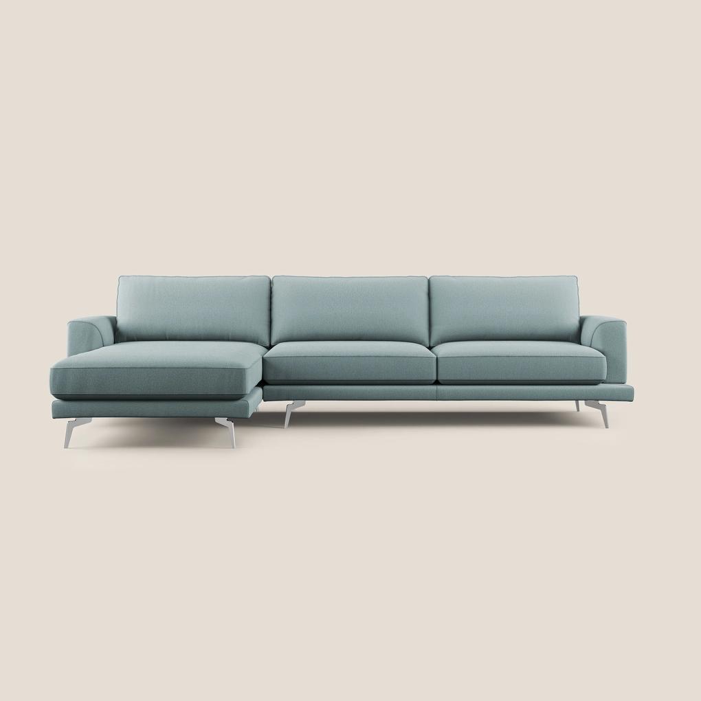 Dorian divano moderno angolare con penisola in tessuto morbido antimacchia T05 carta da zucchero 328 cm Sinistro