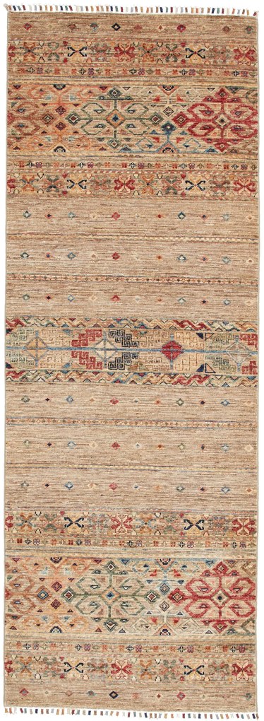 Samarkand Tappeto 90x240 Grigio (Pakistan) Annodato A Mano