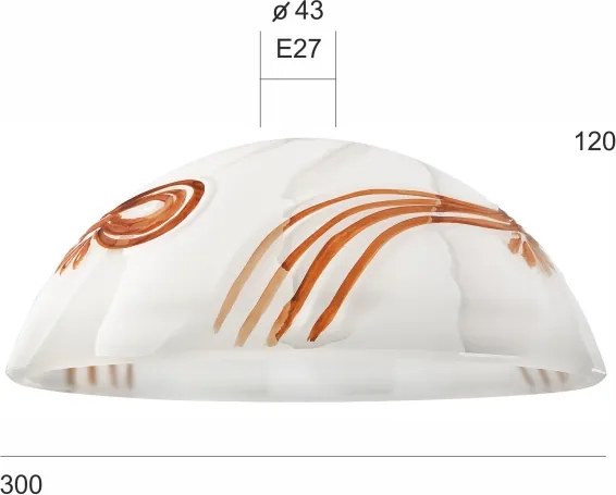 Vetro di ricambio SFERA E27 120x300 mm bianco/arancione