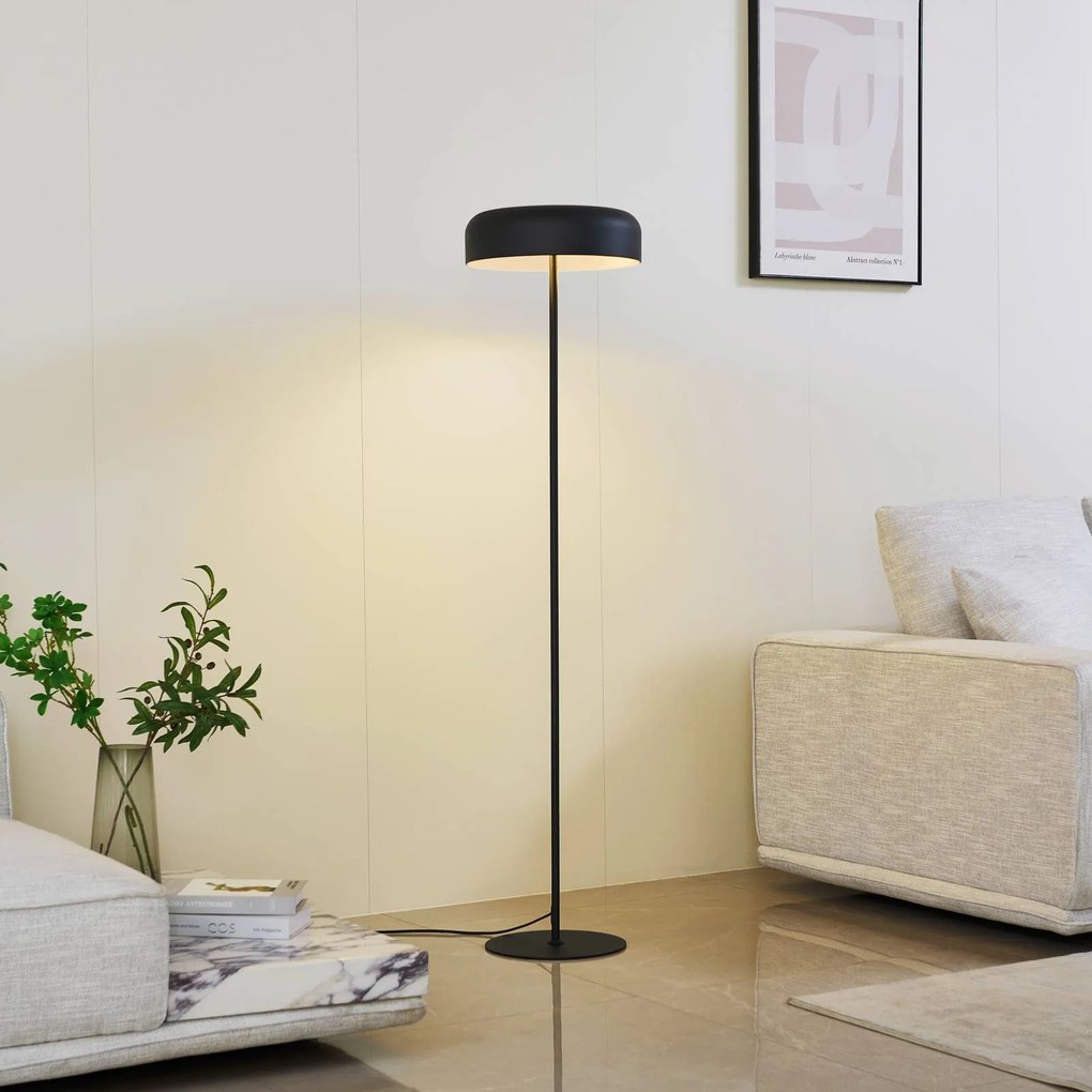 Lampada da terra Edion Lindby, Nero, Soggiorno / Sala da pranzo, Metallo, Moderno, Lampada da terra