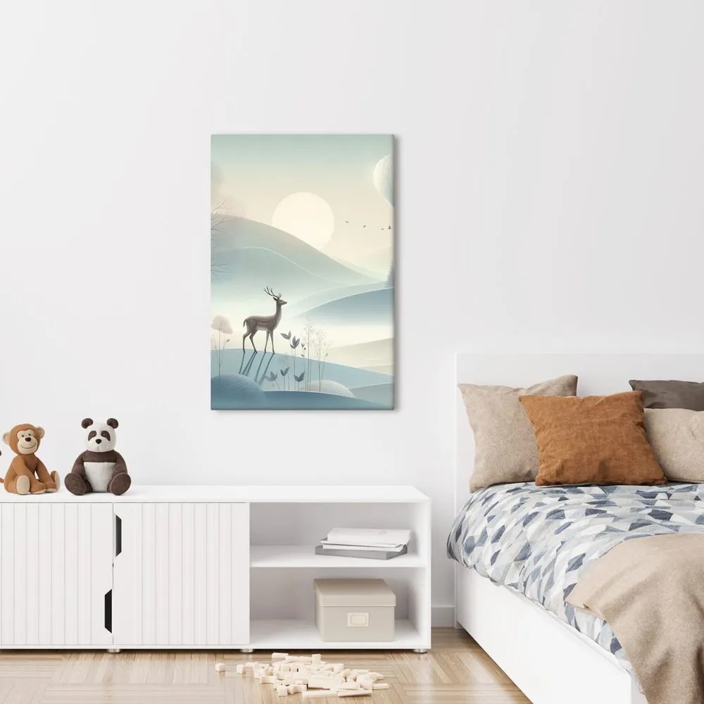 Quadro su tela – Nebbia del mattino e pace nella valle del bosco