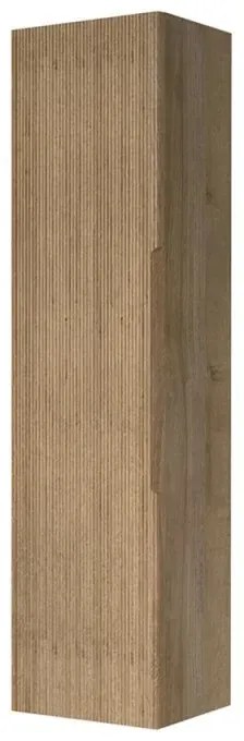 Colonna bagno sospesa H 138 cm rovere cannettato con ripiani Rigo