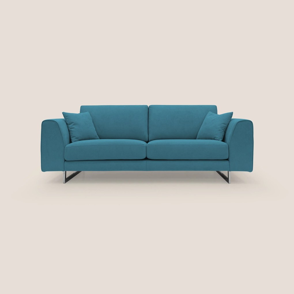 Armony Divano moderno con slitte in acciaio e tessuto impermeabile T02