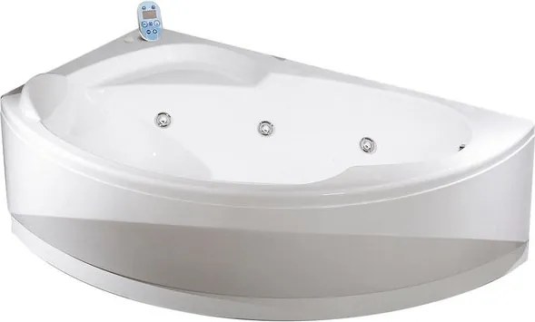 Vasca idromassaggio full optional con schienale sx SAMOA bianco 165 x 85 cm 5 idro jets whirlpool orientabili con 12 jets airpool