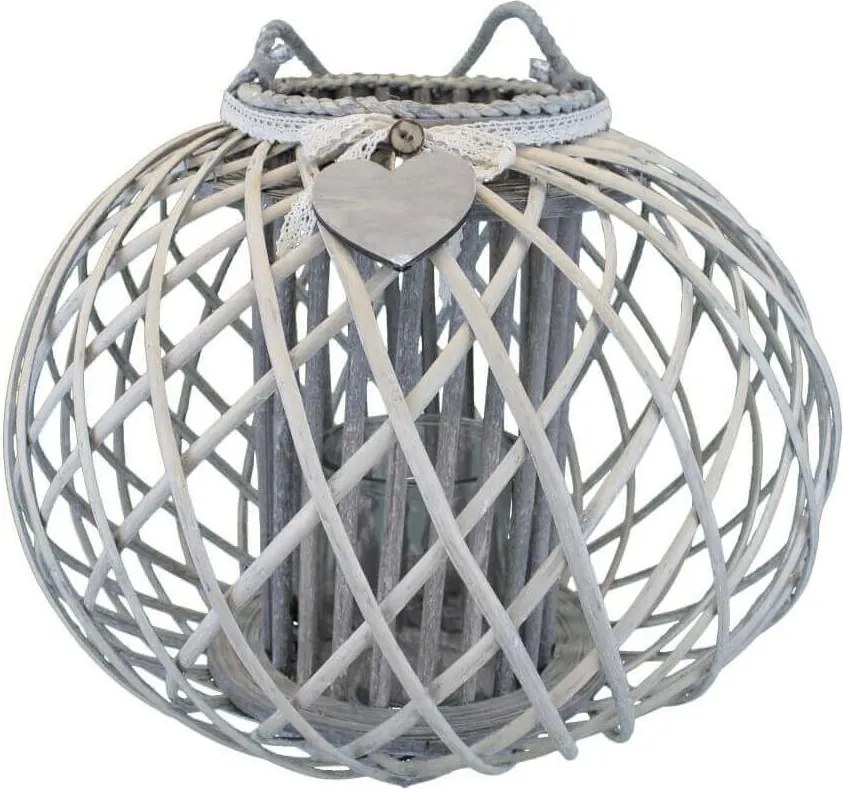 GISELE - lanterna in vimini tondo 20 x 40 cm