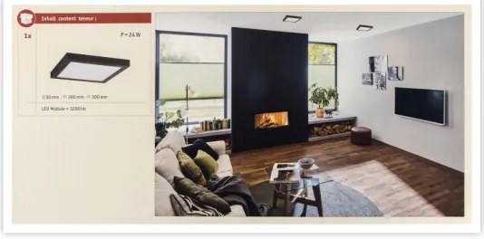 Paulmann 71026 - LED/22W Plafoniera ABIA 230V nero