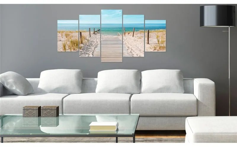 Quadro Verso il mare  Colore Beige, Dimensioni e Misure 100x50