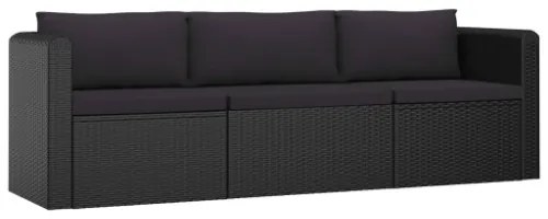 Set Divani da Giardino 8 pz con Cuscini in Polyrattan Nero