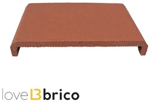 Coprimuro interno 12,5 cm in cotto trattato Cotto Furnò Rosato Natura Kwikdry retto