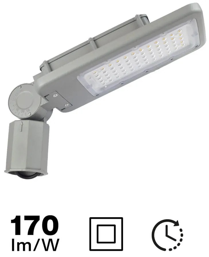 Armatura Stradale LED 40W Programmabile, Classe II con driver Philips Colore Bianco Freddo 5.000K